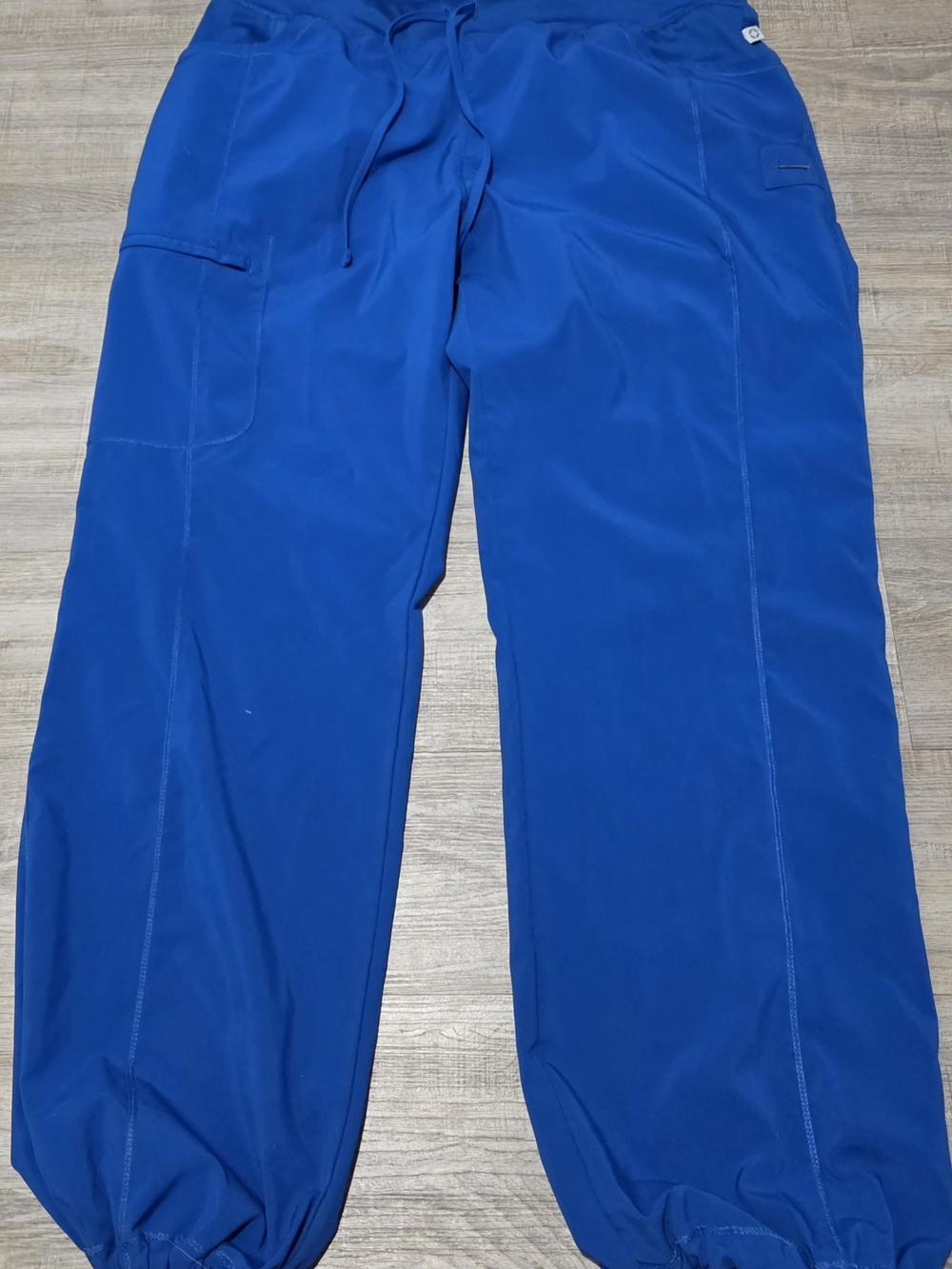 Womens Blue Scrub Pants - Drawstring Cargo Style